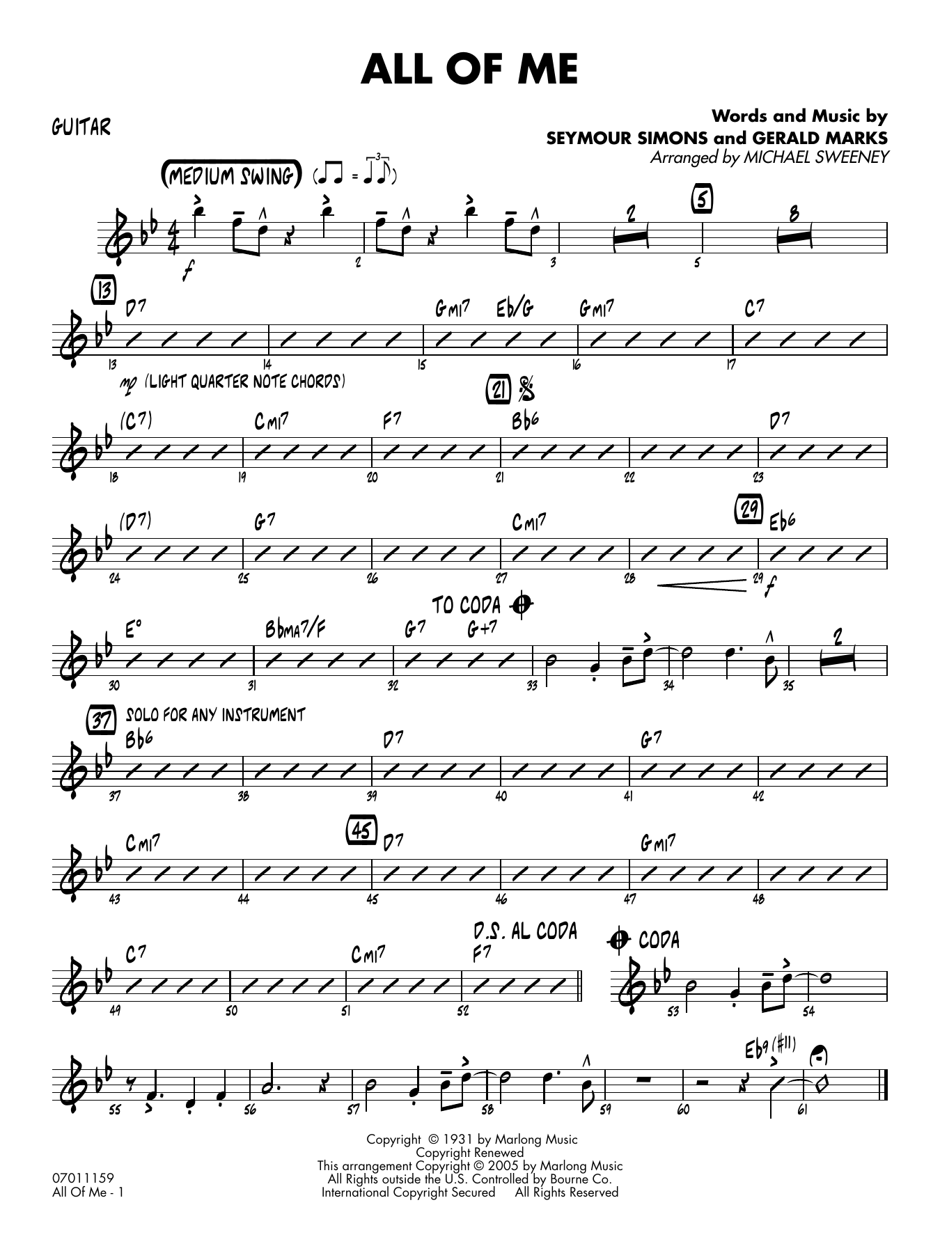 All of Me (arr. Michael Sweeney) - Guitar