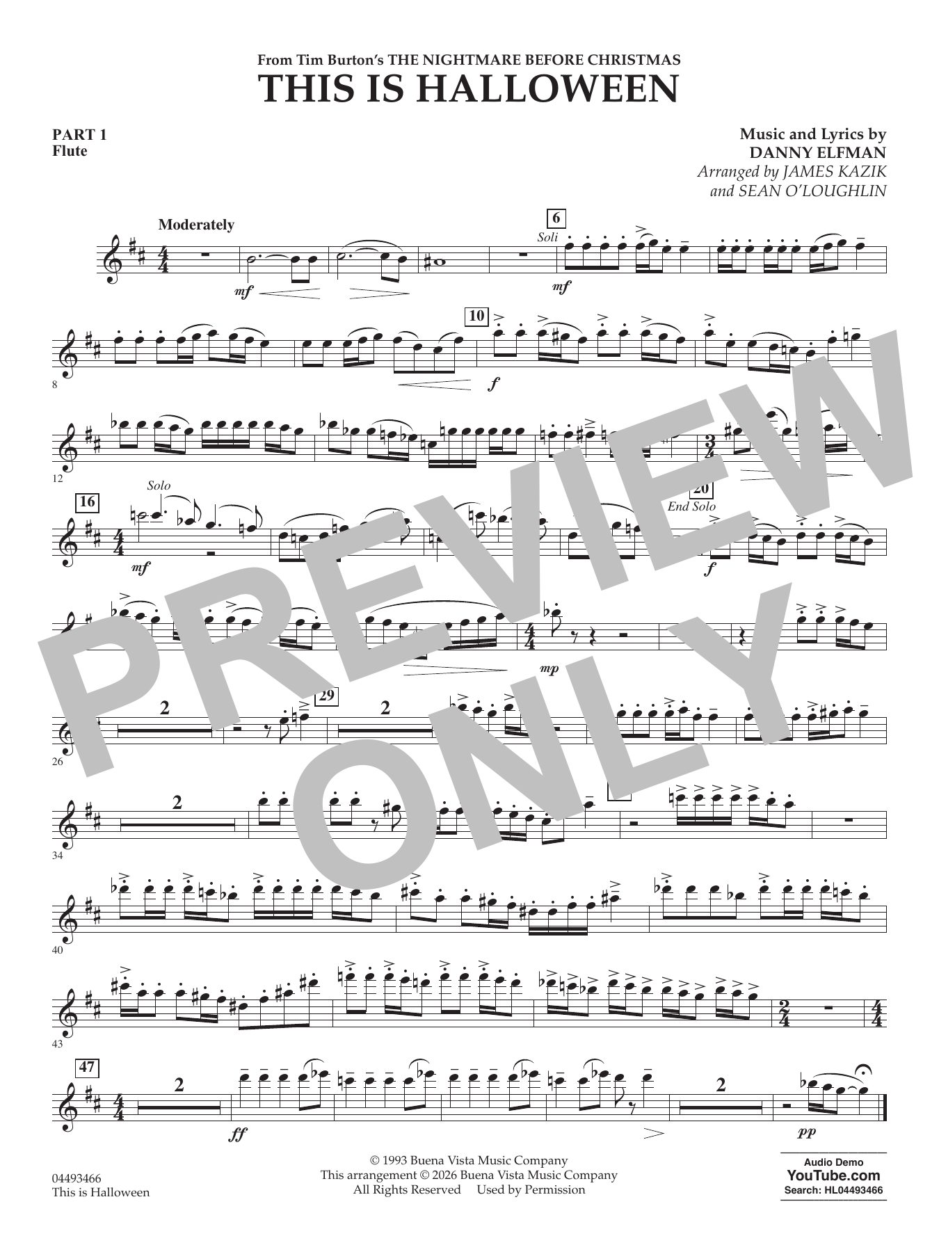 This Is Halloween (arr. Sean O'Loughlin) - Pt.1 - Flute
