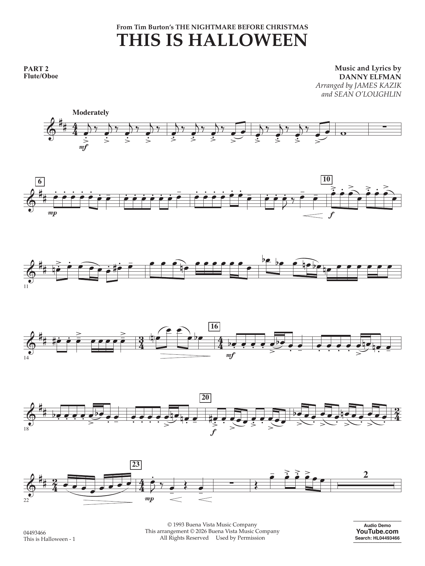This Is Halloween (arr. Sean O'Loughlin) - Pt.2 - Flute/Oboe