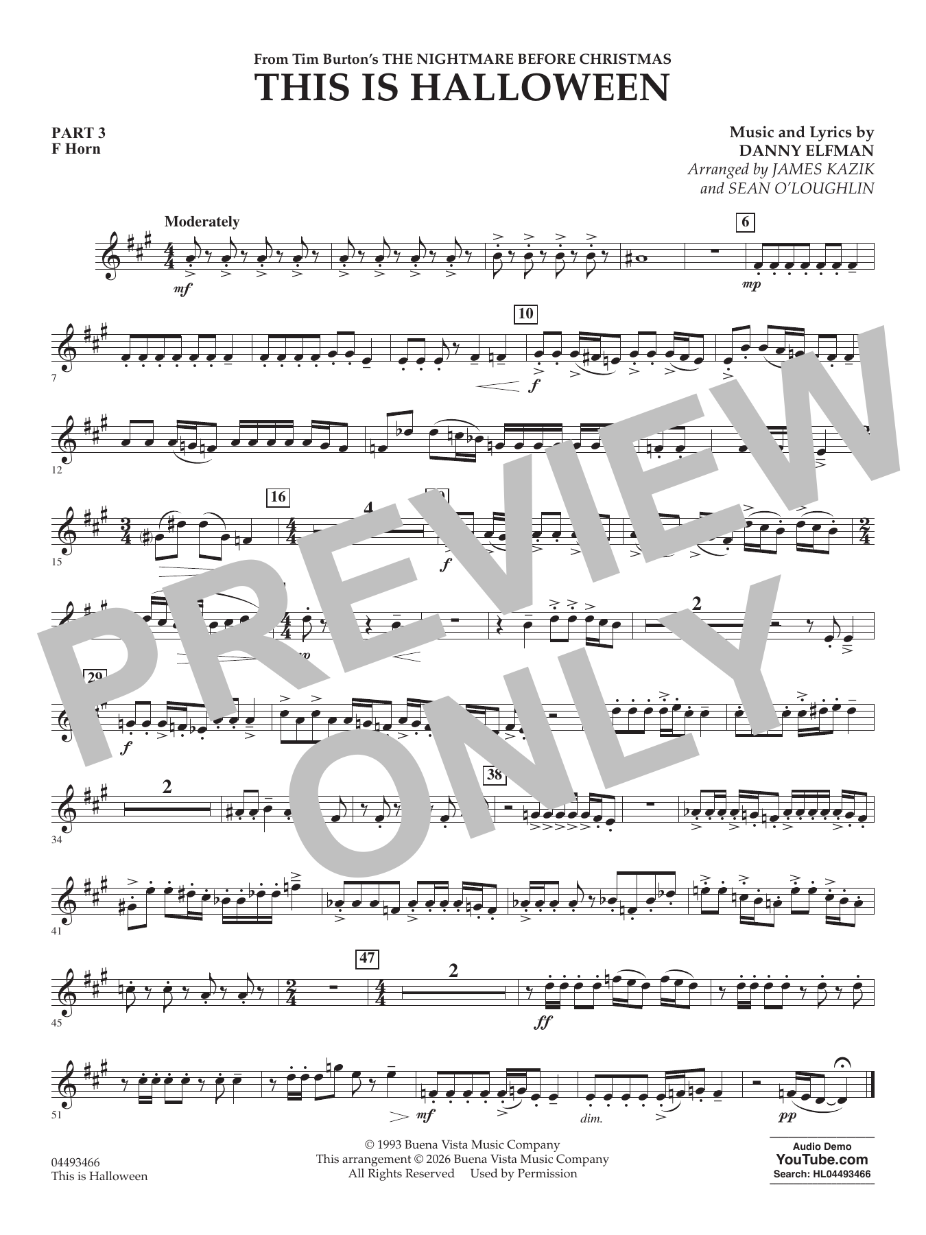 This Is Halloween (arr. Sean O'Loughlin) - Pt.3 - F Horn