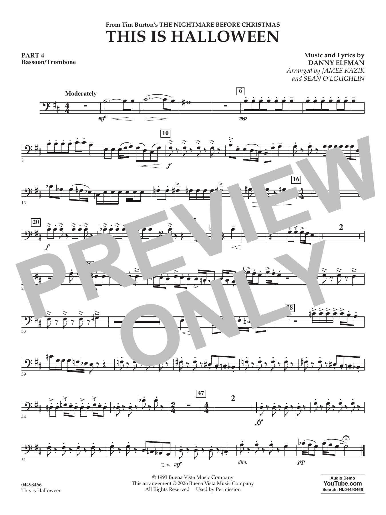 This Is Halloween (arr. Sean O'Loughlin) - Pt.4 - Bassoon/Trombone