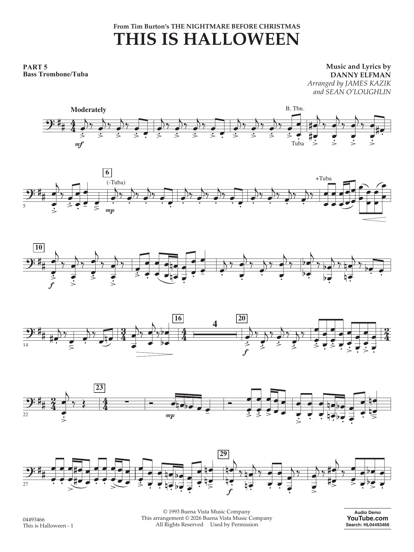 This Is Halloween (arr. Sean O'Loughlin) - Pt.5 - Bass Trombone/Tuba