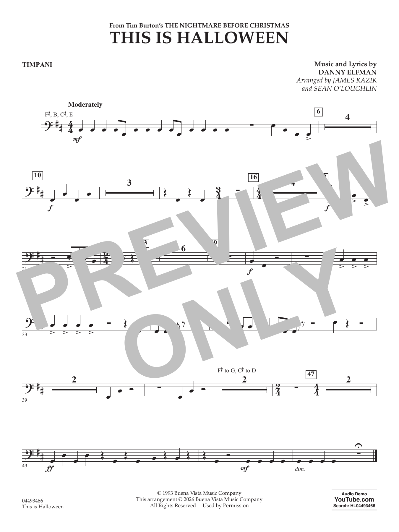 This Is Halloween (arr. Sean O'Loughlin) - Timpani
