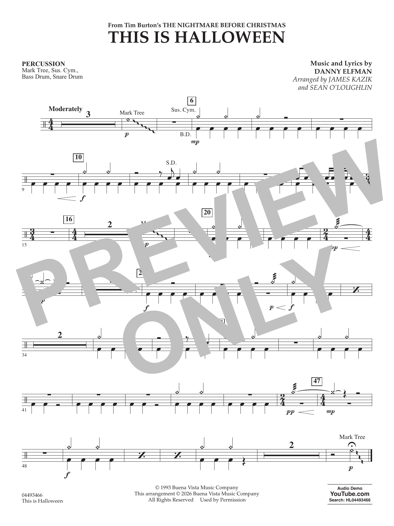 This Is Halloween (arr. Sean O'Loughlin) - Percussion