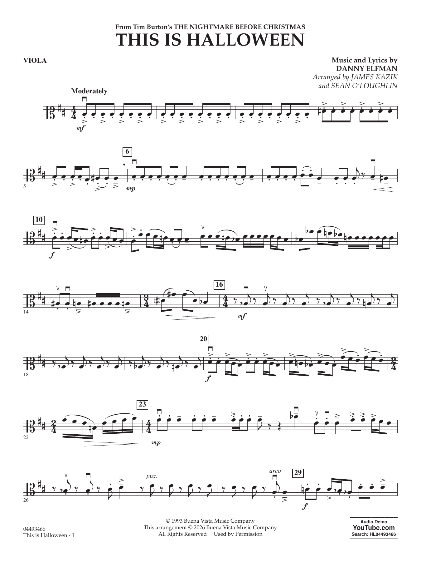 This Is Halloween (arr. Sean O'Loughlin) - Viola
