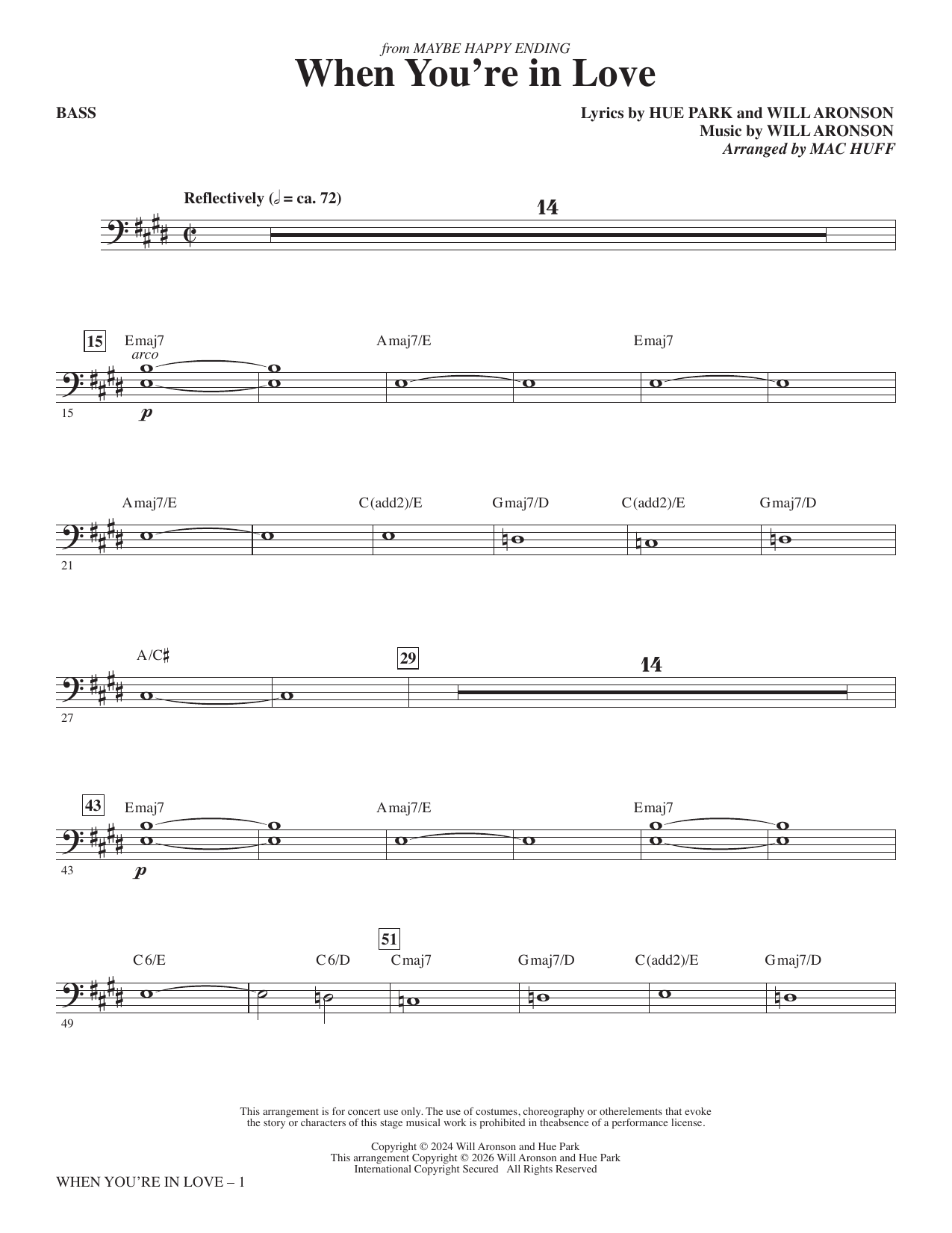 When You're In Love (arr. Mac Huff) - Bass