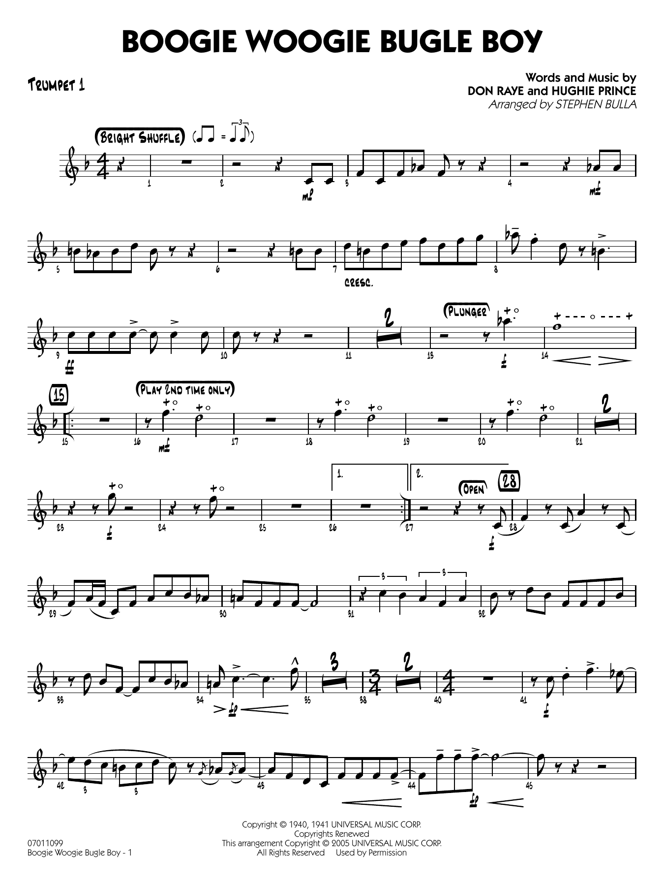 Boogie Woogie Bugle Boy (arr. Stephen Bulla) - Trumpet 1