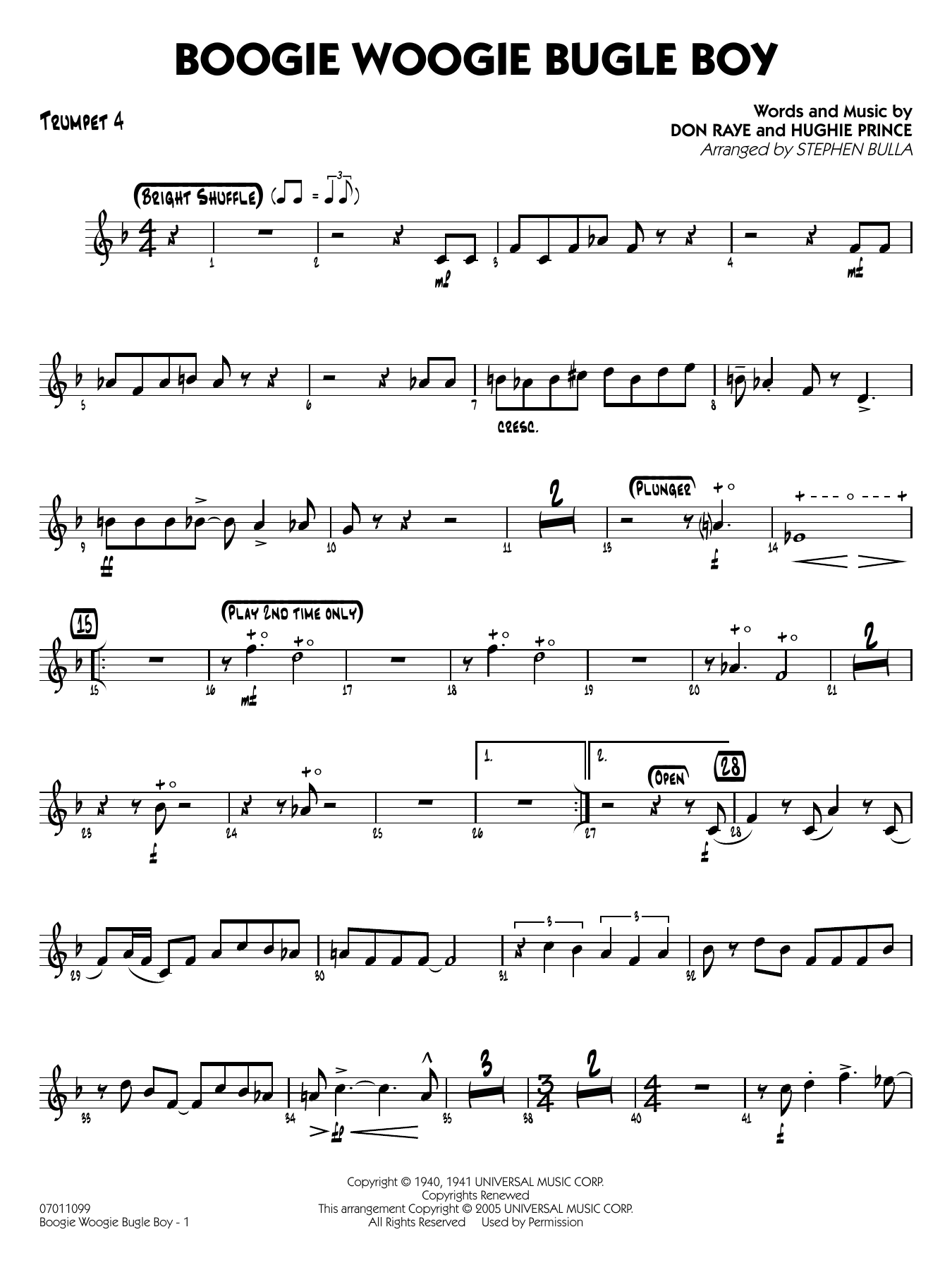 Boogie Woogie Bugle Boy (arr. Stephen Bulla) - Trumpet 4