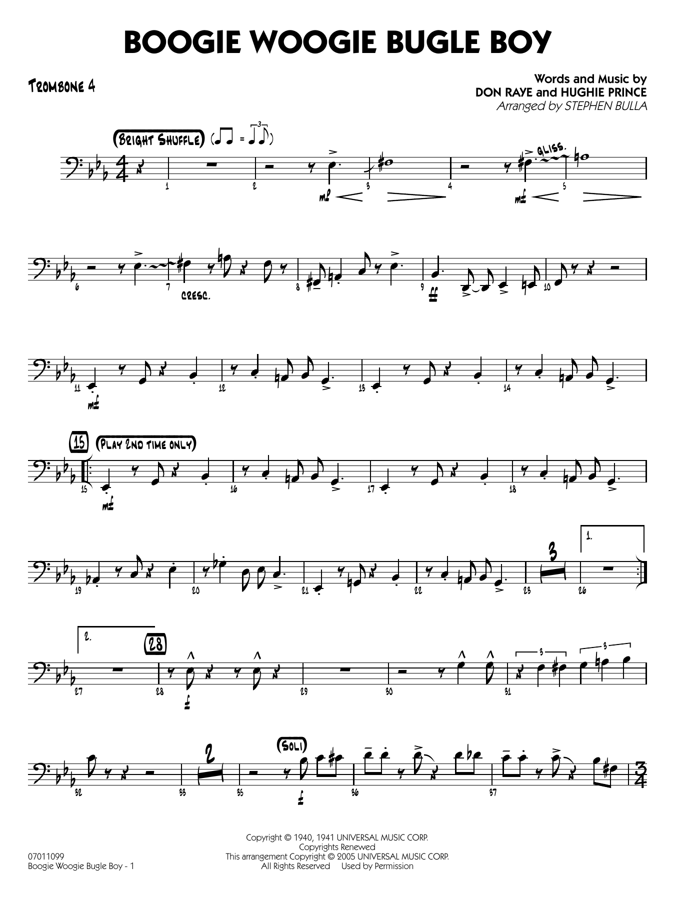 Boogie Woogie Bugle Boy (arr. Stephen Bulla) - Trombone 4