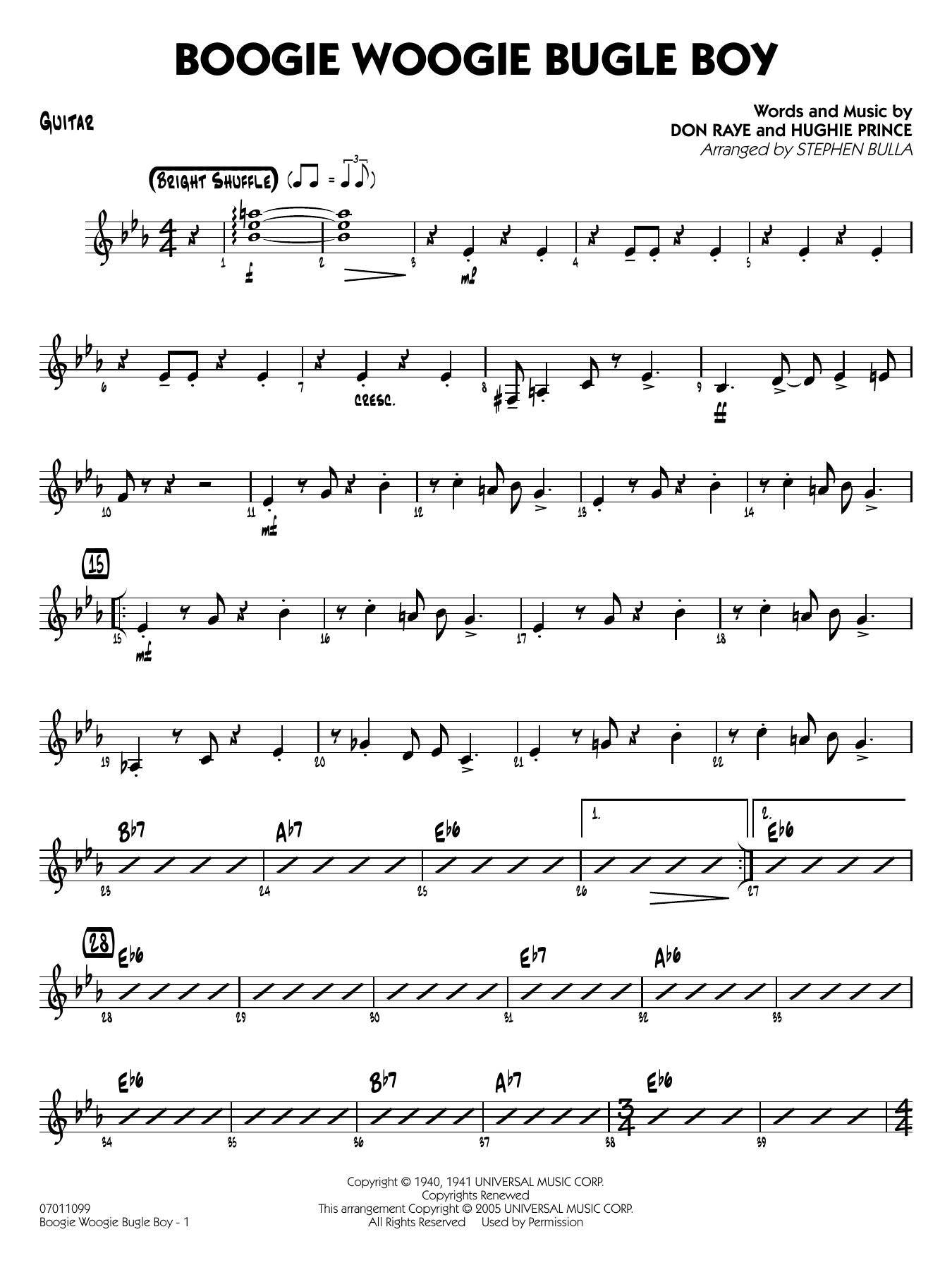 Boogie Woogie Bugle Boy (arr. Stephen Bulla) - Guitar
