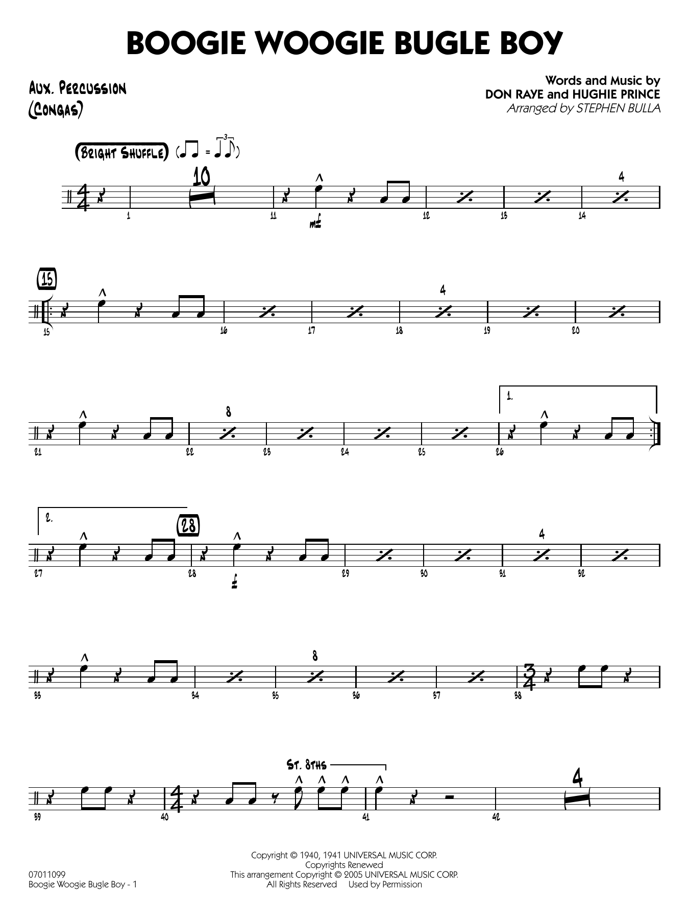 Boogie Woogie Bugle Boy (arr. Stephen Bulla) - Aux Percussion