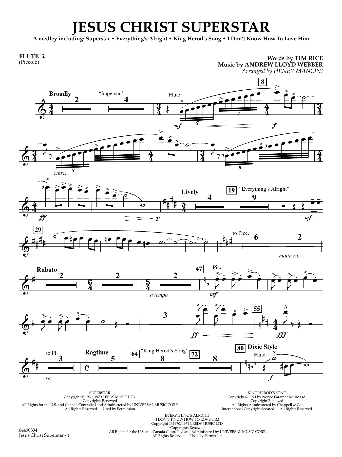 Jesus Christ Superstar (Medley) (arr. Henry Mancini) - Flute 2