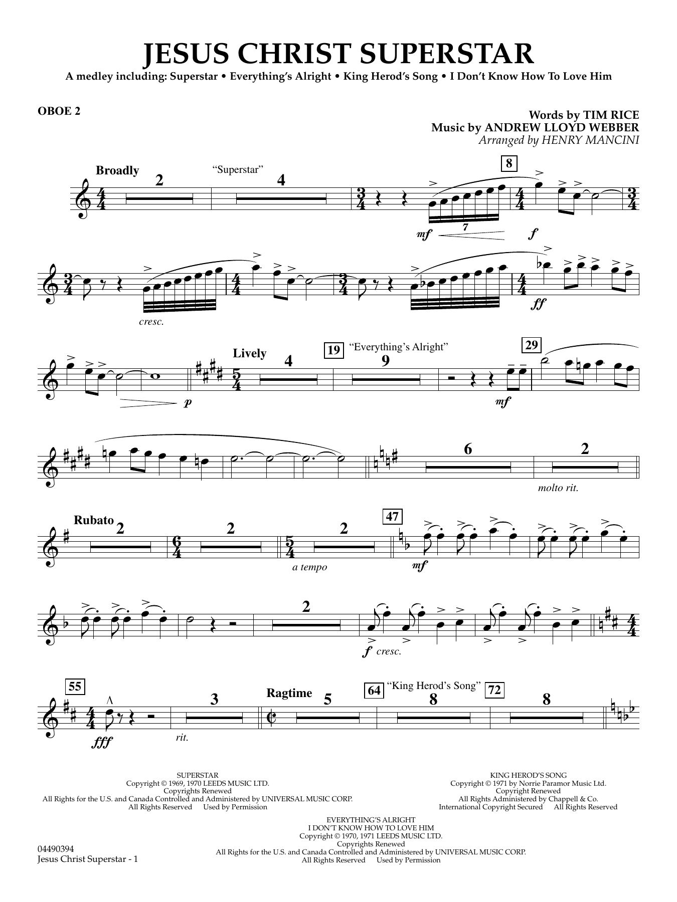 Jesus Christ Superstar (Medley) (arr. Henry Mancini) - Oboe 2