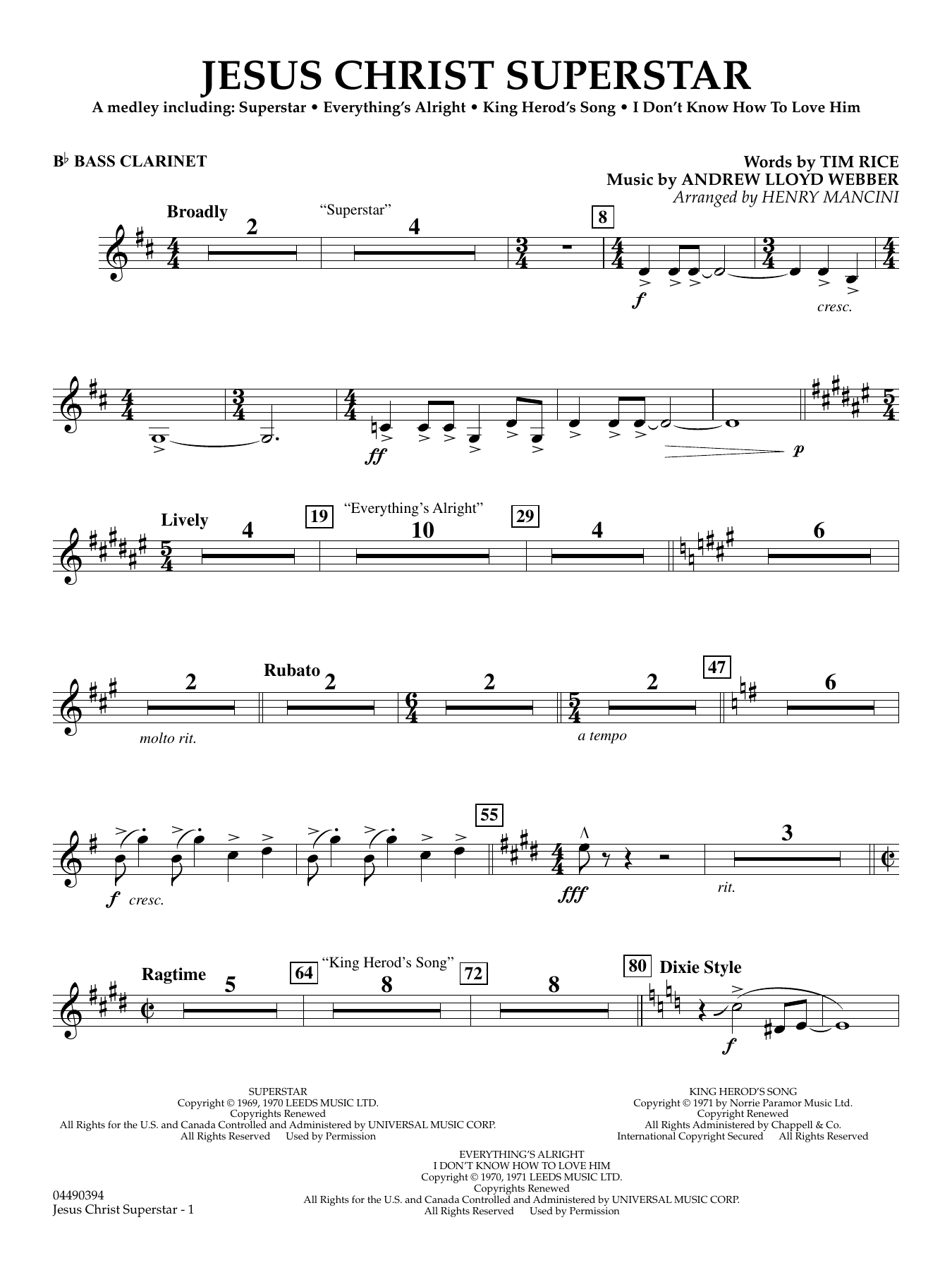 Jesus Christ Superstar (Medley) (arr. Henry Mancini) - Bb Bass Clarinet