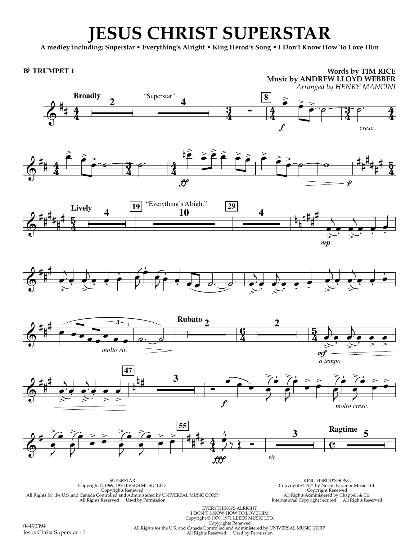 Jesus Christ Superstar (Medley) (arr. Henry Mancini) - Bb Trumpet 1