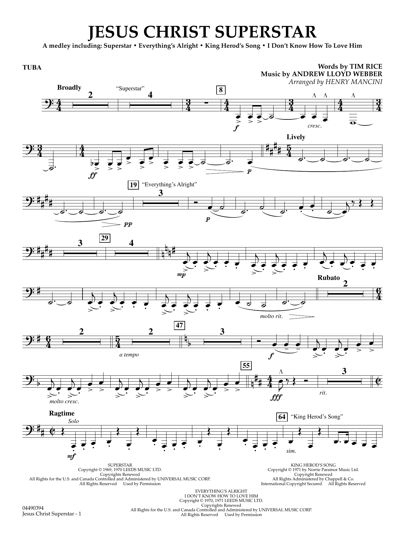 Jesus Christ Superstar (Medley) (arr. Henry Mancini) - Tuba