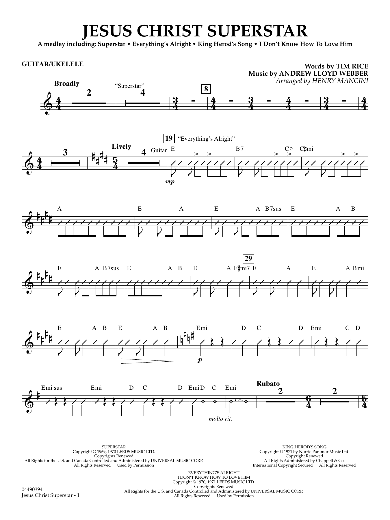 Jesus Christ Superstar (Medley) (arr. Henry Mancini) - Guitar/Ukelele