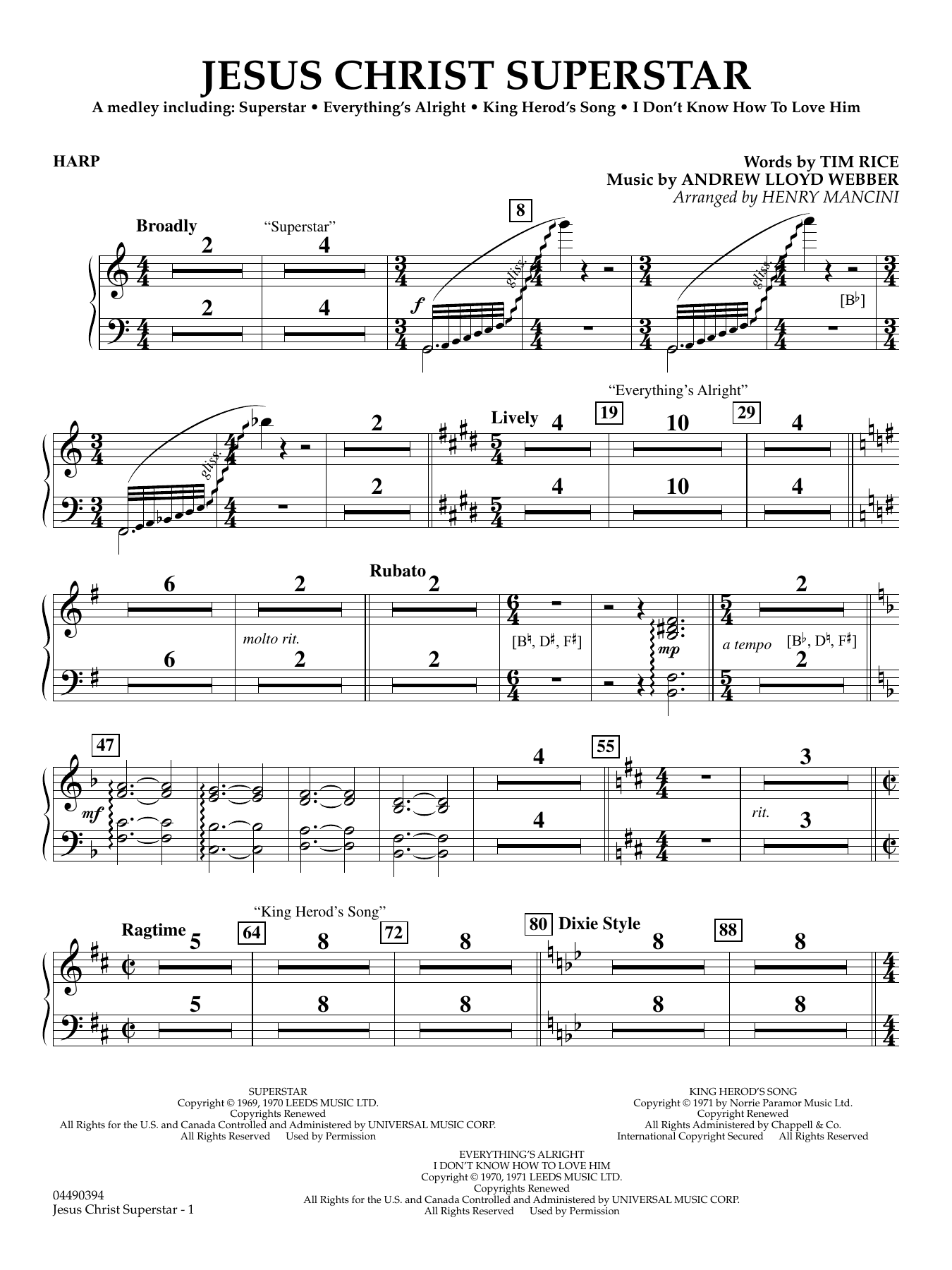Jesus Christ Superstar (Medley) (arr. Henry Mancini) - Harp