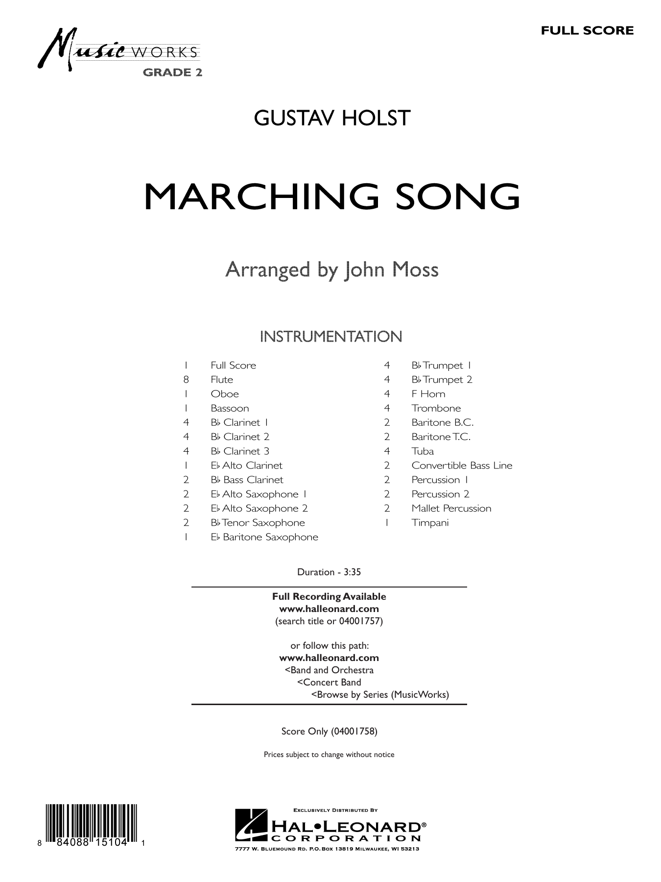 Marching Song - Full Score