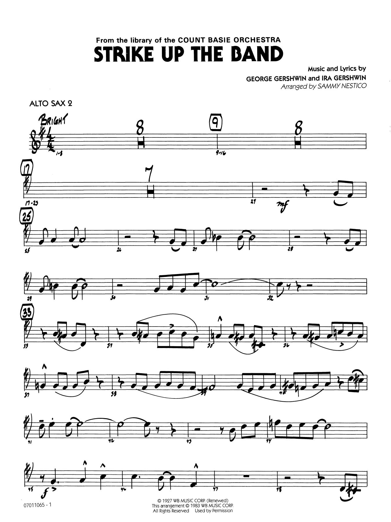 Strike Up the Band (arr. Sammy Nestico) - Alto Sax 2