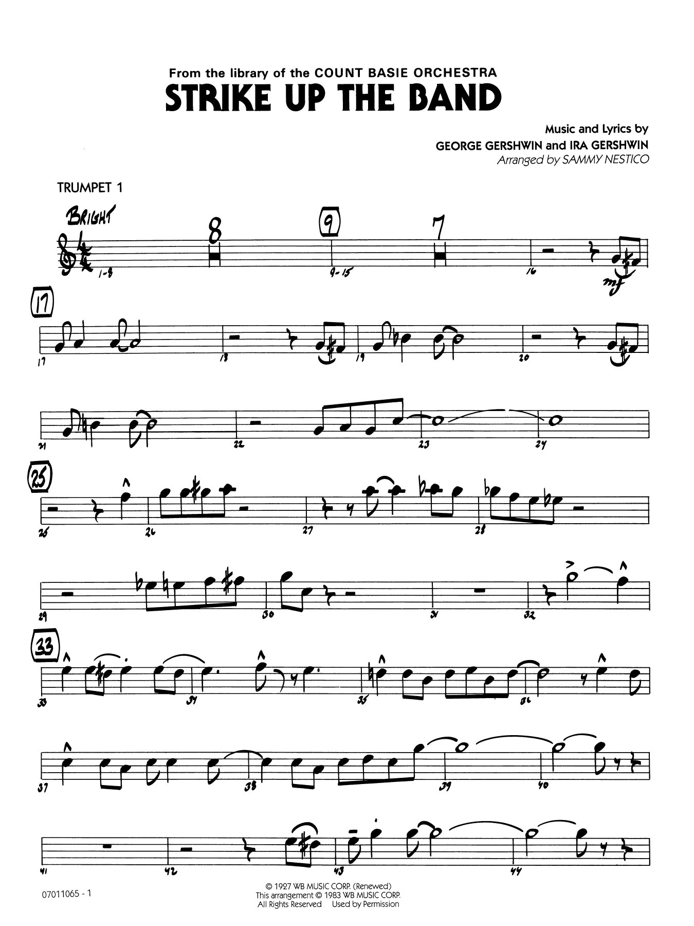 Strike Up the Band (arr. Sammy Nestico) - Trumpet 1