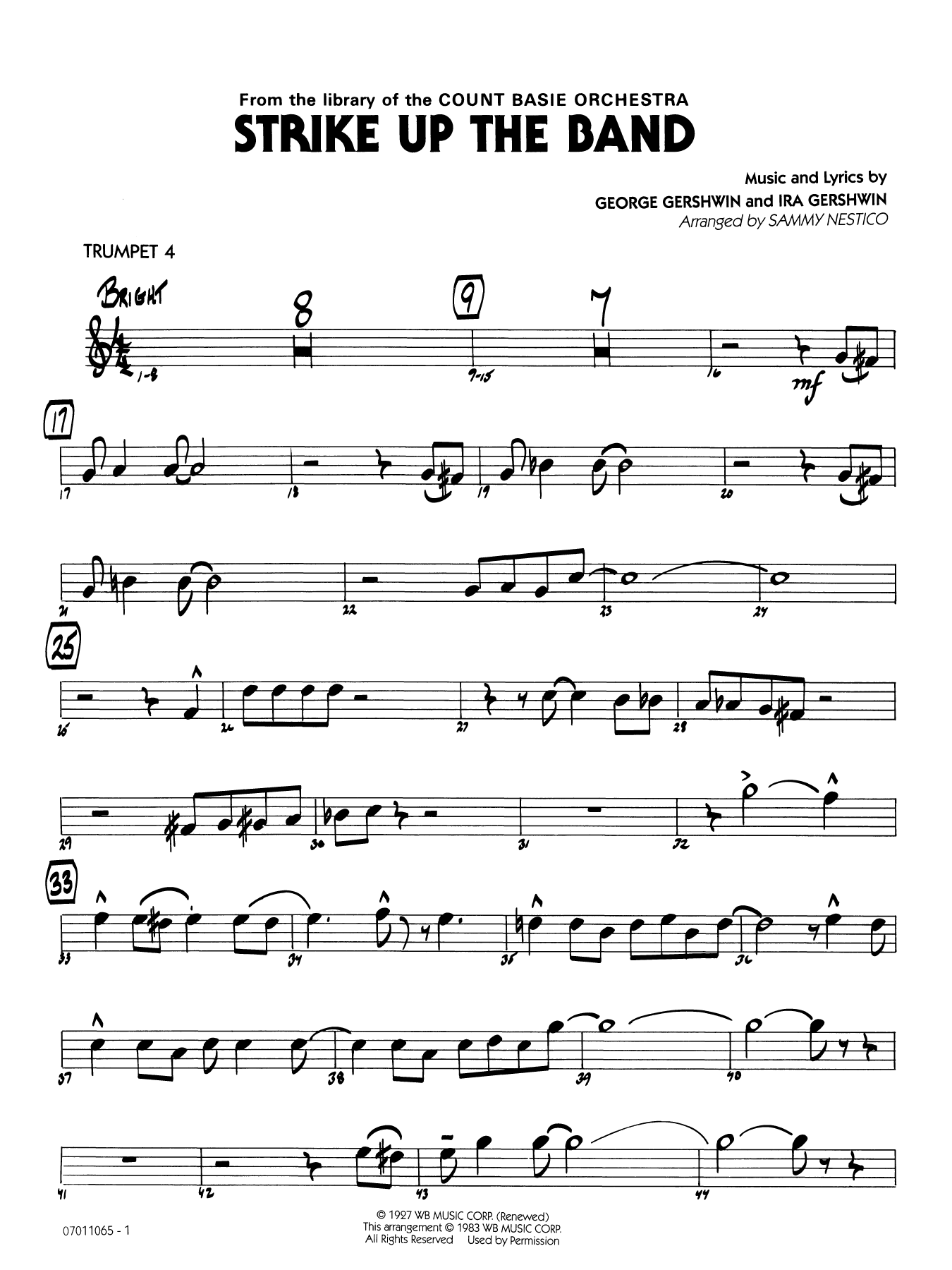 Strike Up the Band (arr. Sammy Nestico) - Trumpet 4