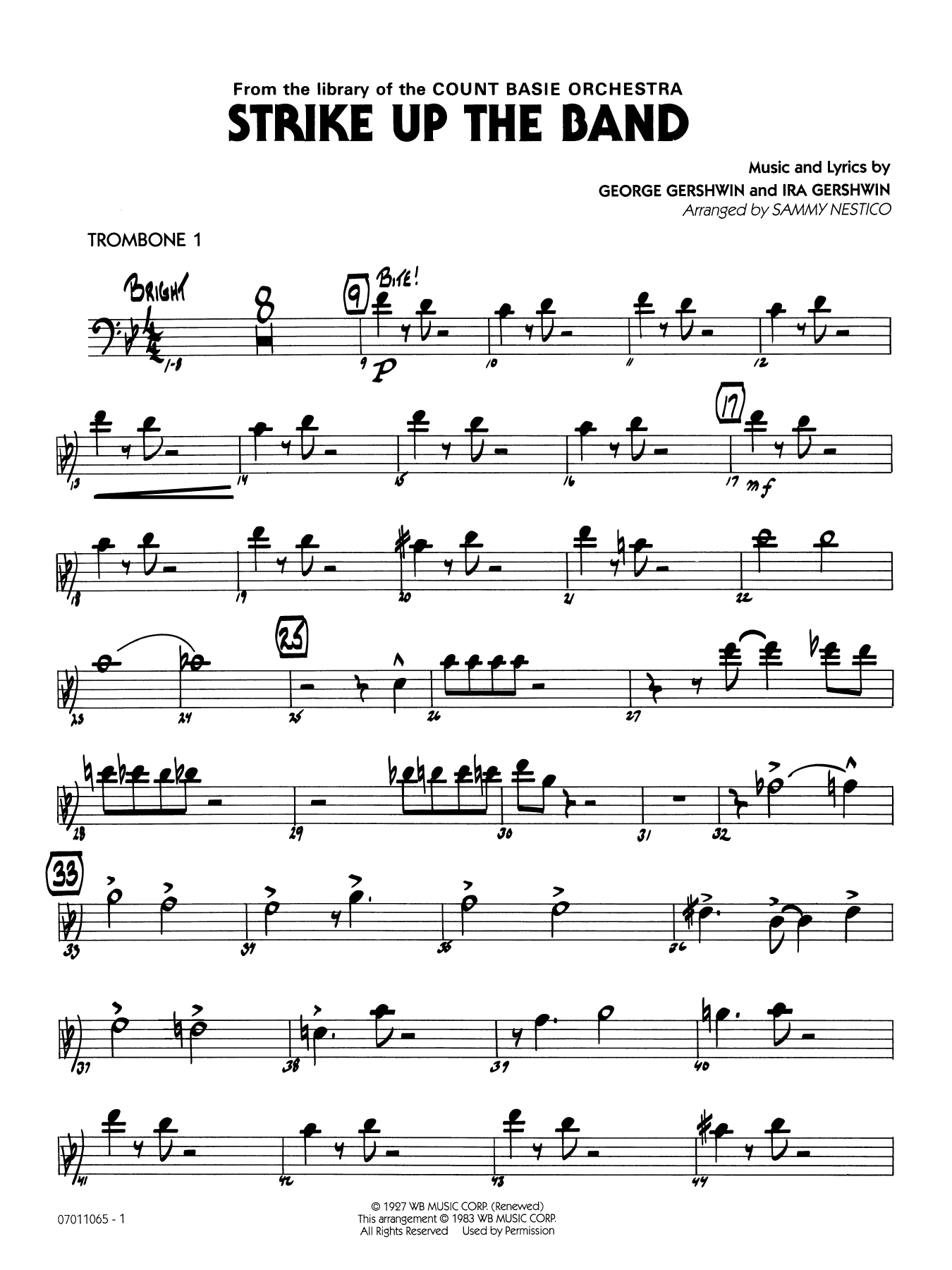 Strike Up the Band (arr. Sammy Nestico) - Trombone 1
