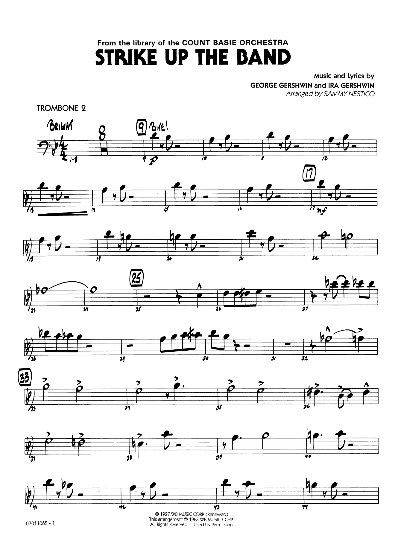 Strike Up the Band (arr. Sammy Nestico) - Trombone 2