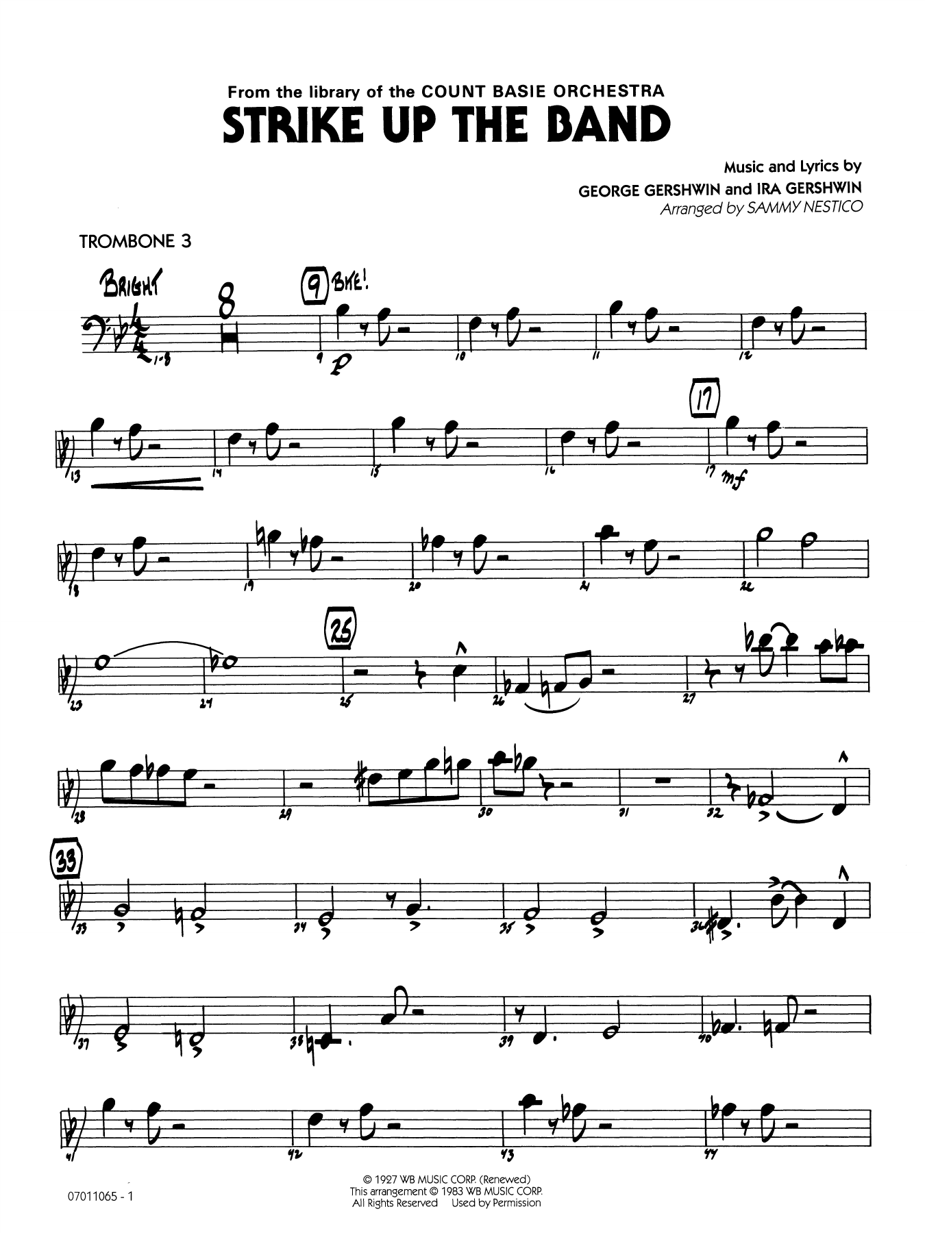 Strike Up the Band (arr. Sammy Nestico) - Trombone 3