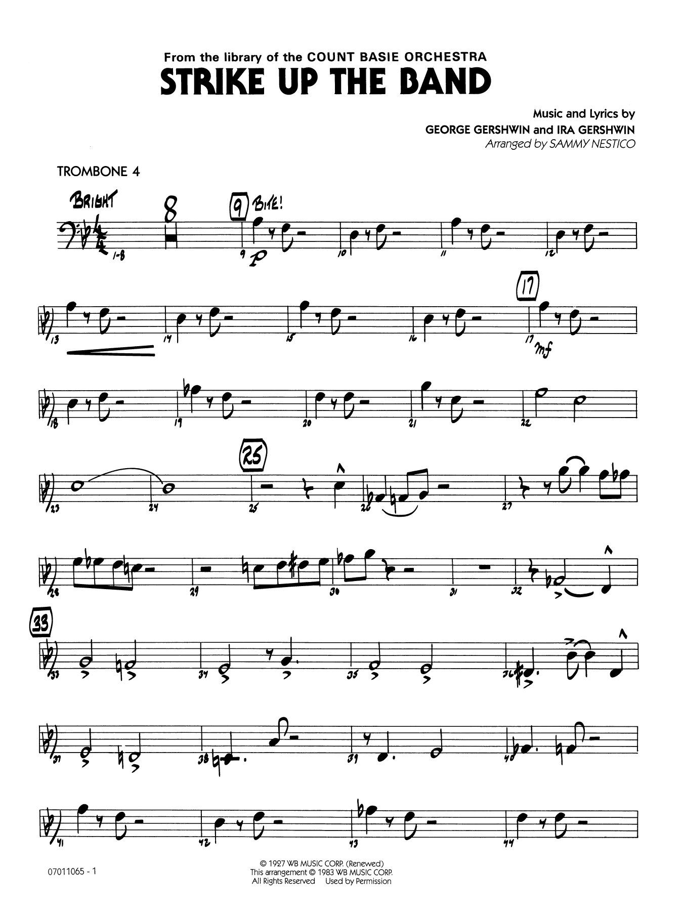 Strike Up the Band (arr. Sammy Nestico) - Trombone 4