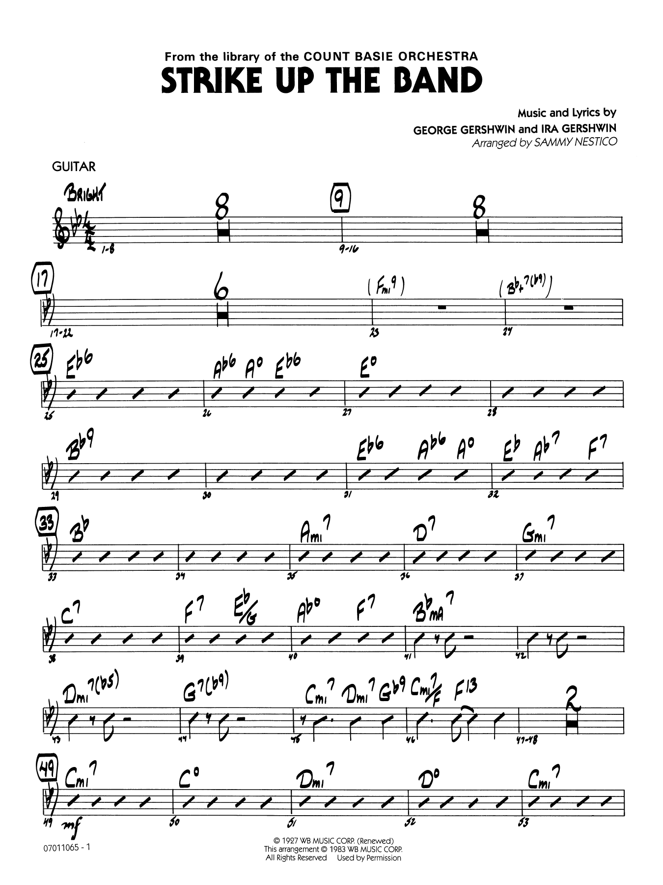 Strike Up the Band (arr. Sammy Nestico) - Guitar