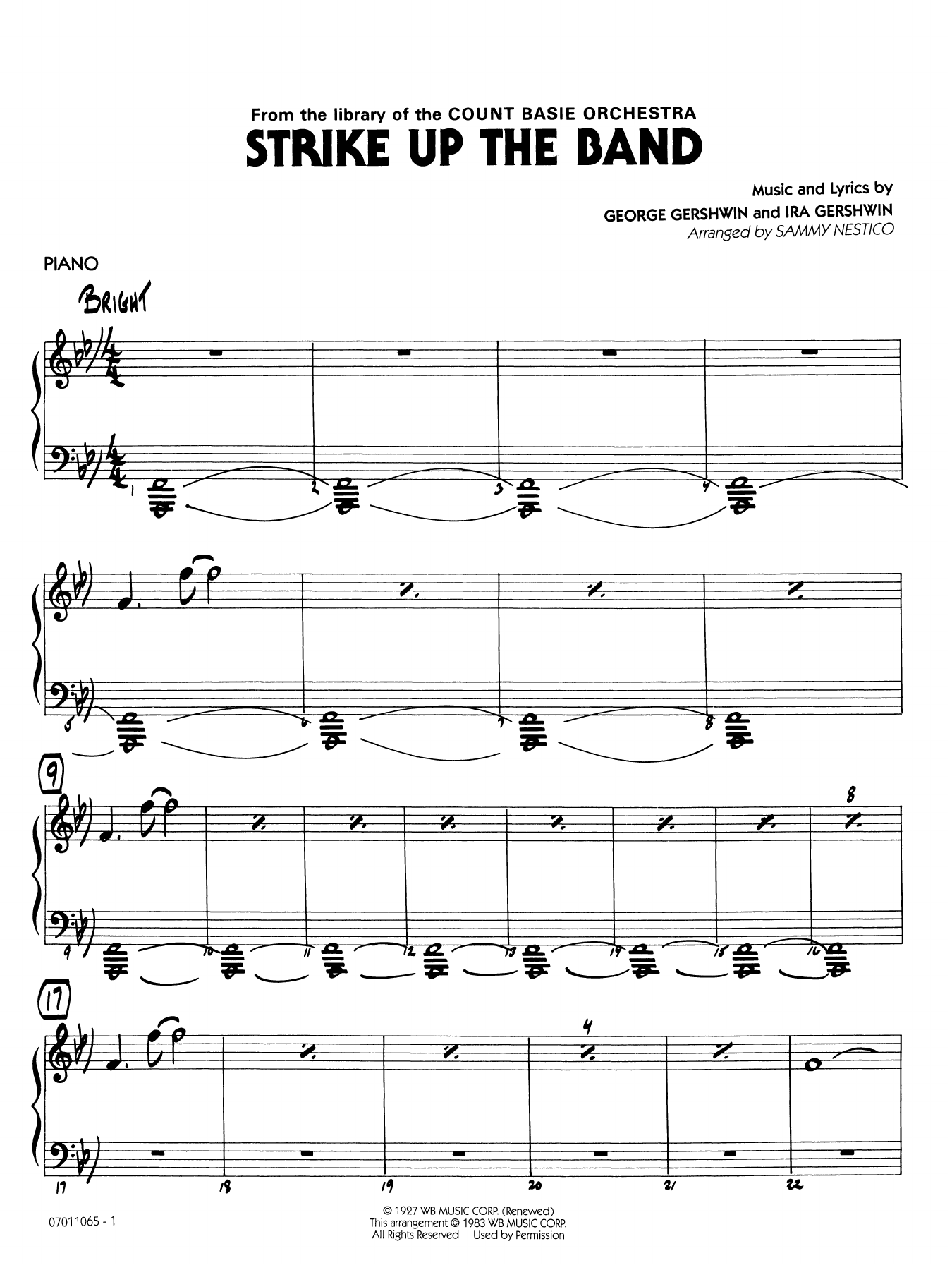 Strike Up the Band (arr. Sammy Nestico) - Piano