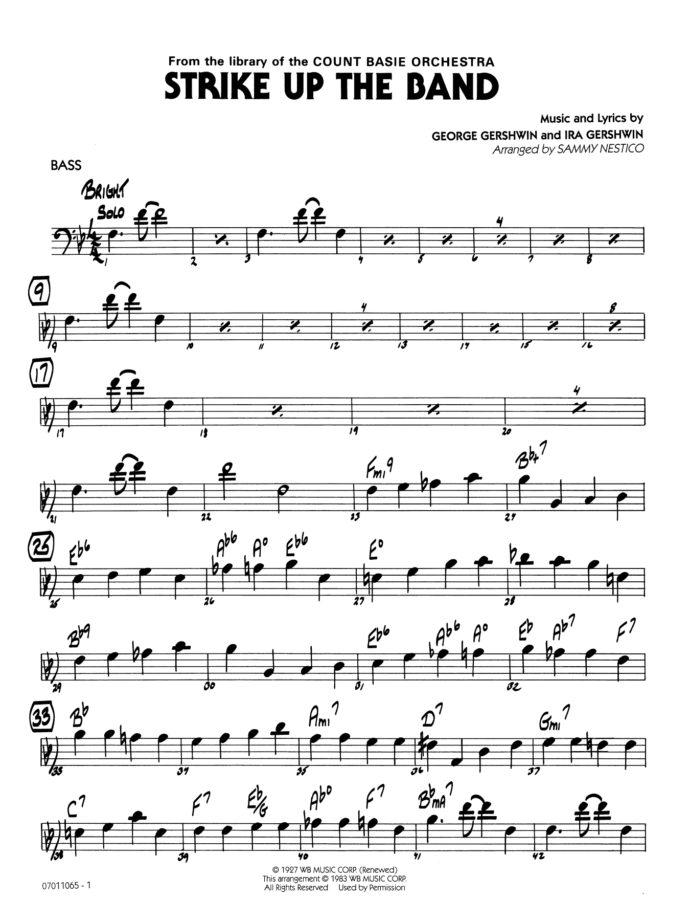 Strike Up the Band (arr. Sammy Nestico) - Bass