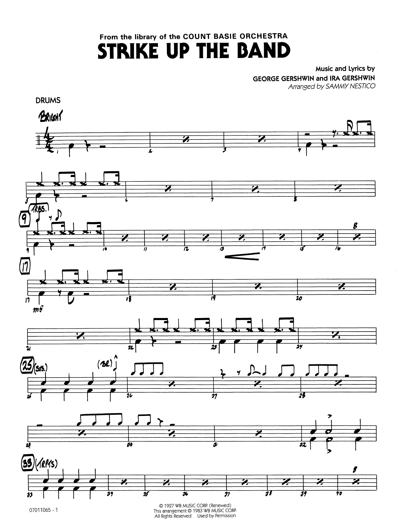 Strike Up the Band (arr. Sammy Nestico) - Drums