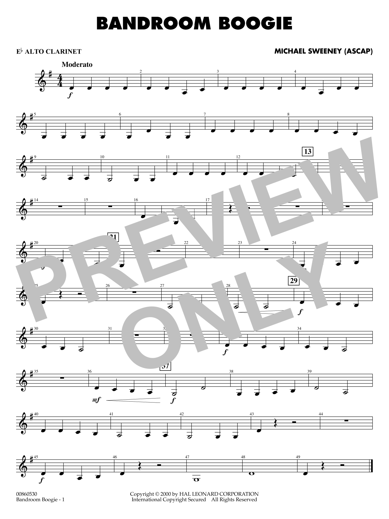Bandroom Boogie - Eb Alto Clarinet