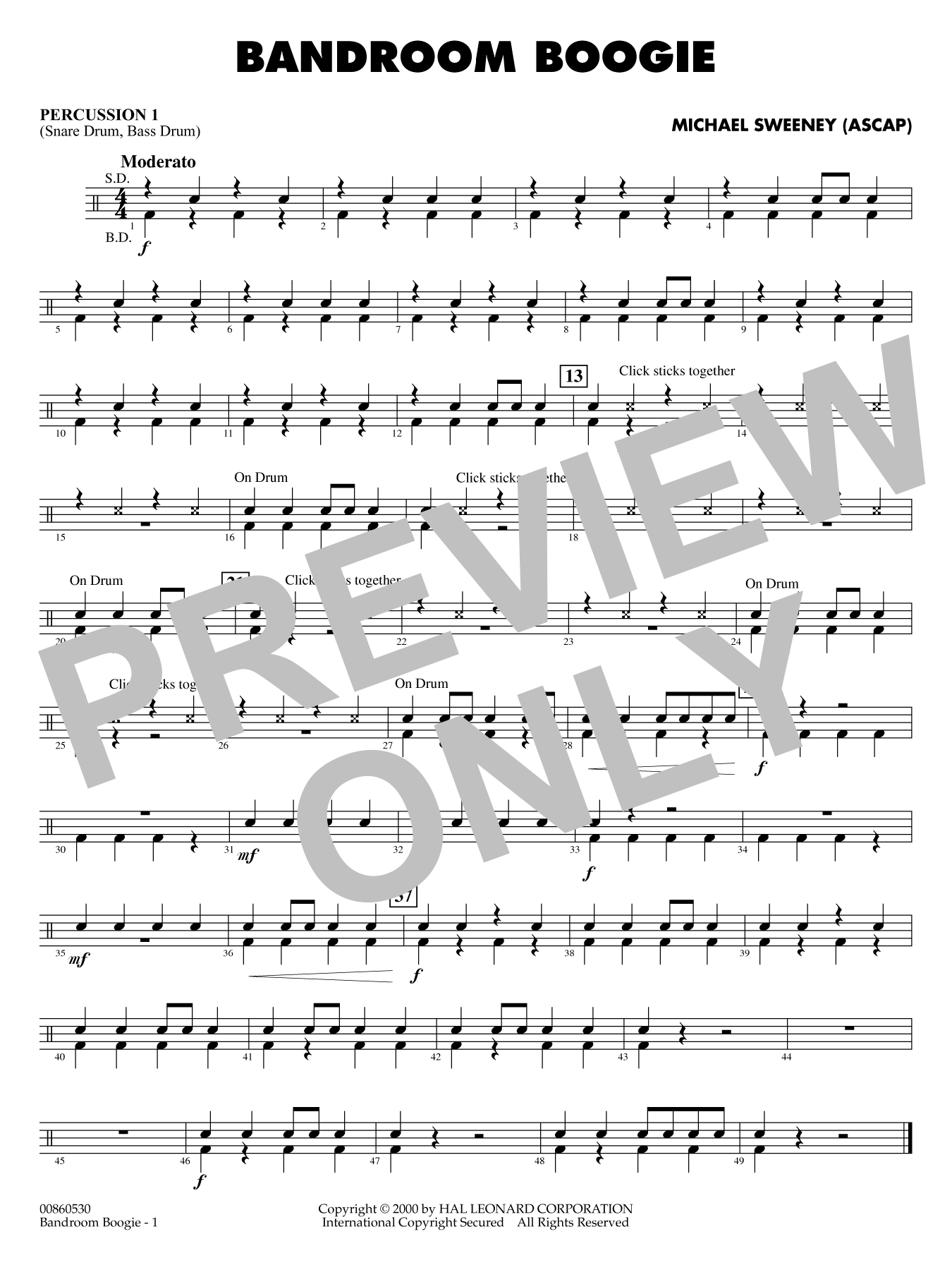 Bandroom Boogie - Percussion 1