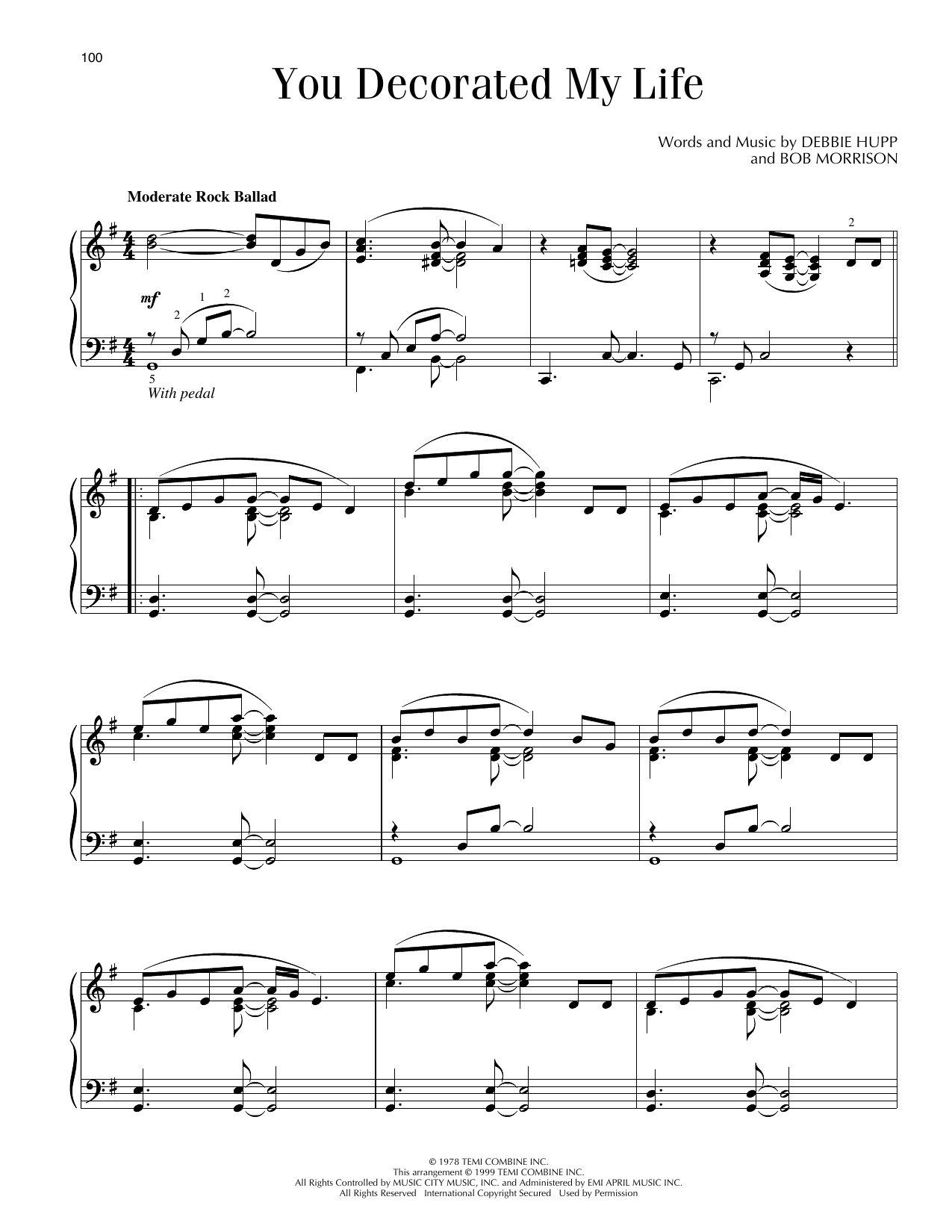 You Decorated My Life: Piano Solo