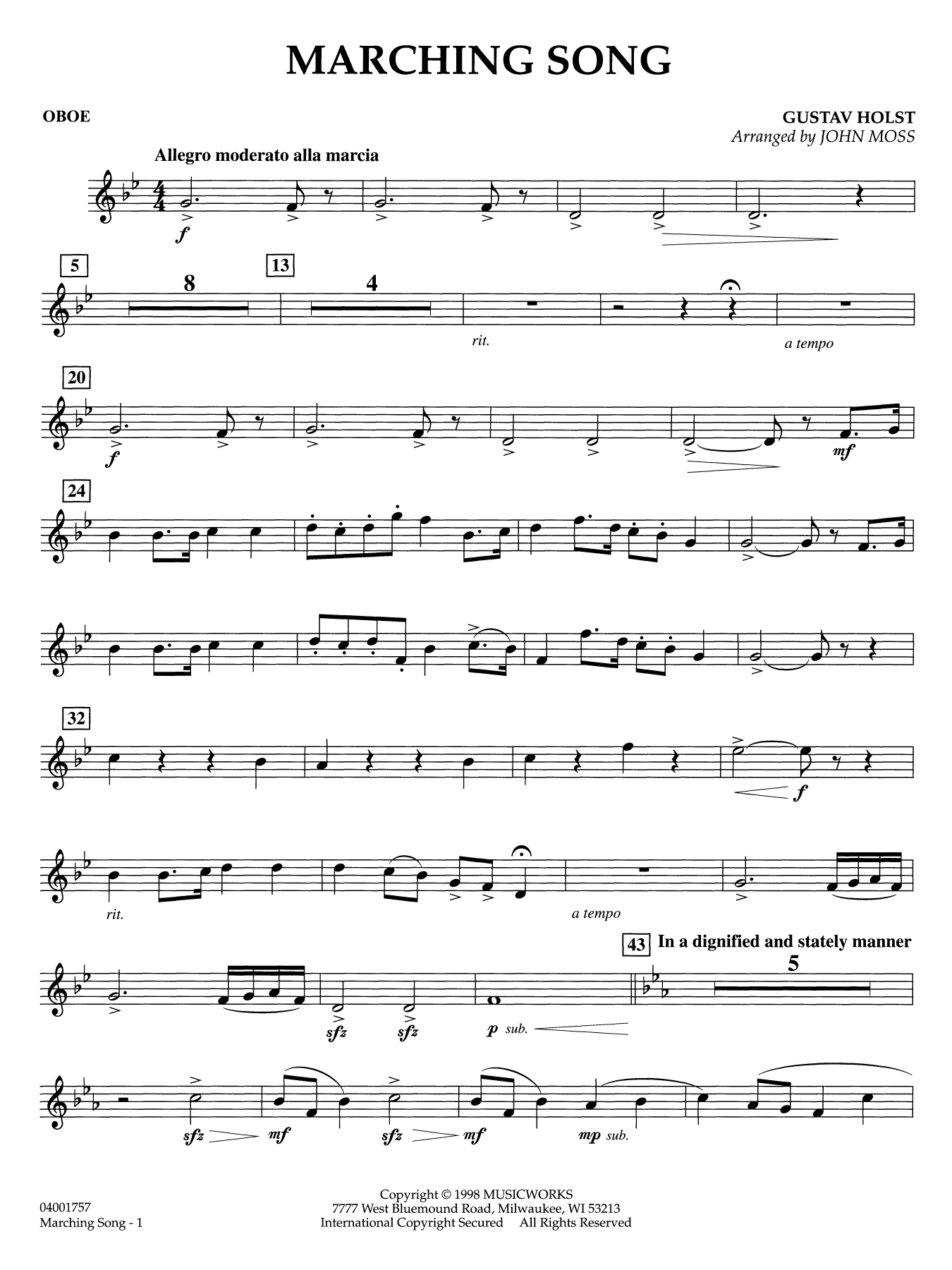 Marching Song - Oboe