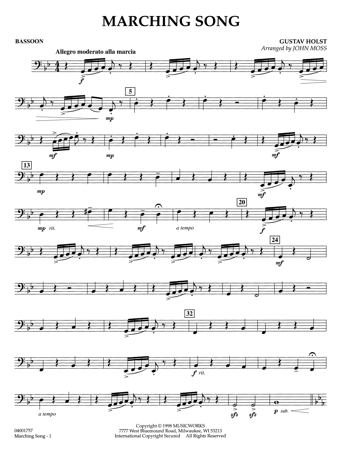Marching Song - Bassoon