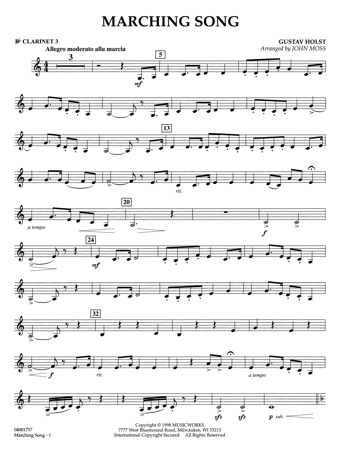 Marching Song - Bb Clarinet 3