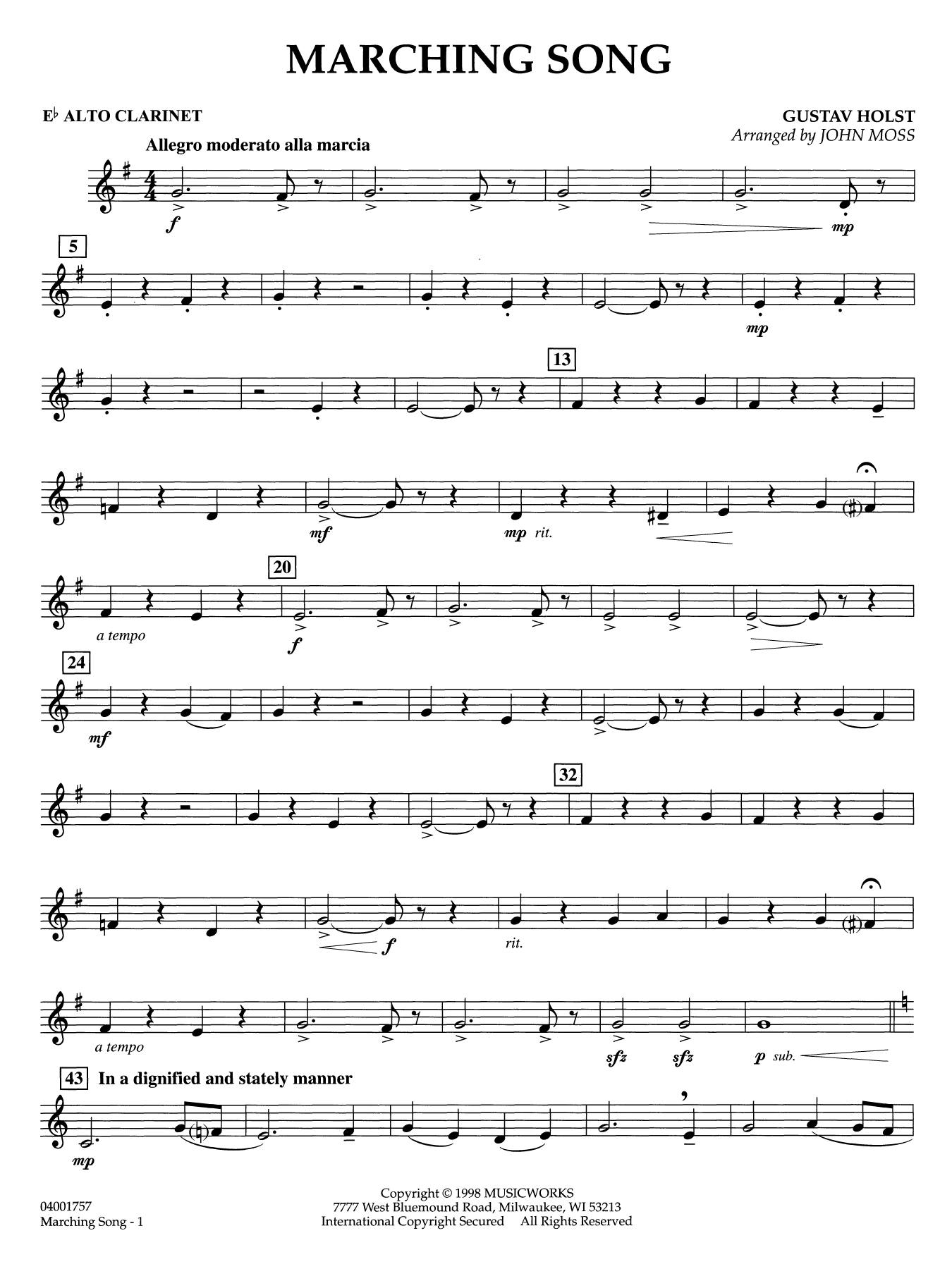 Marching Song - Eb Alto Clarinet