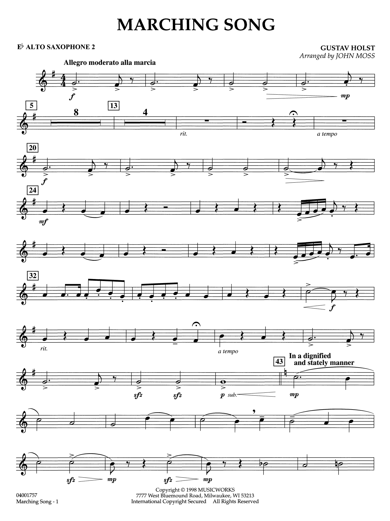 Marching Song - Eb Alto Saxophone 2