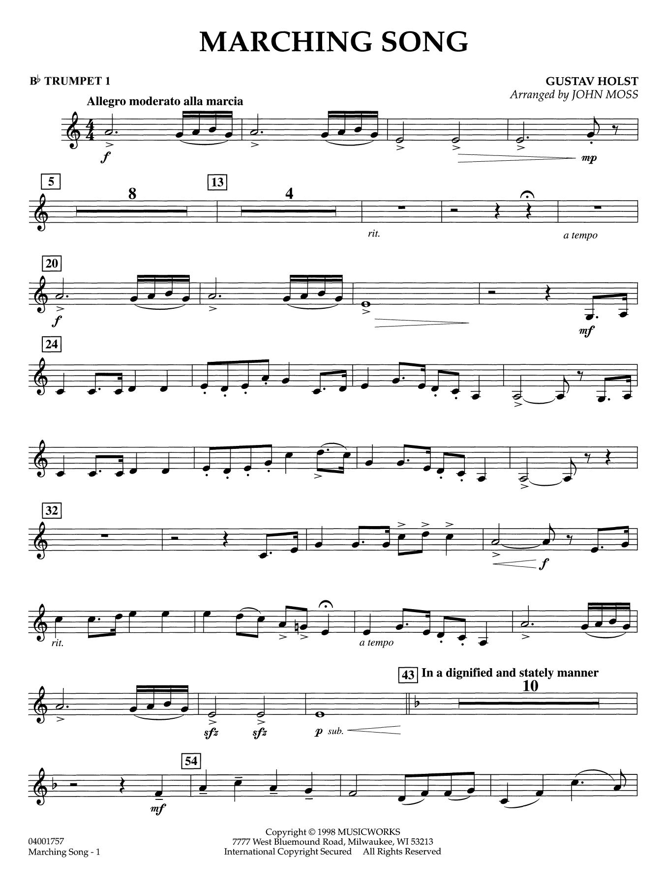 Marching Song - Bb Trumpet 1