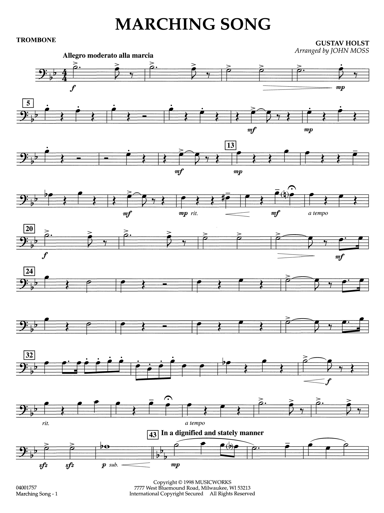 Marching Song - Trombone