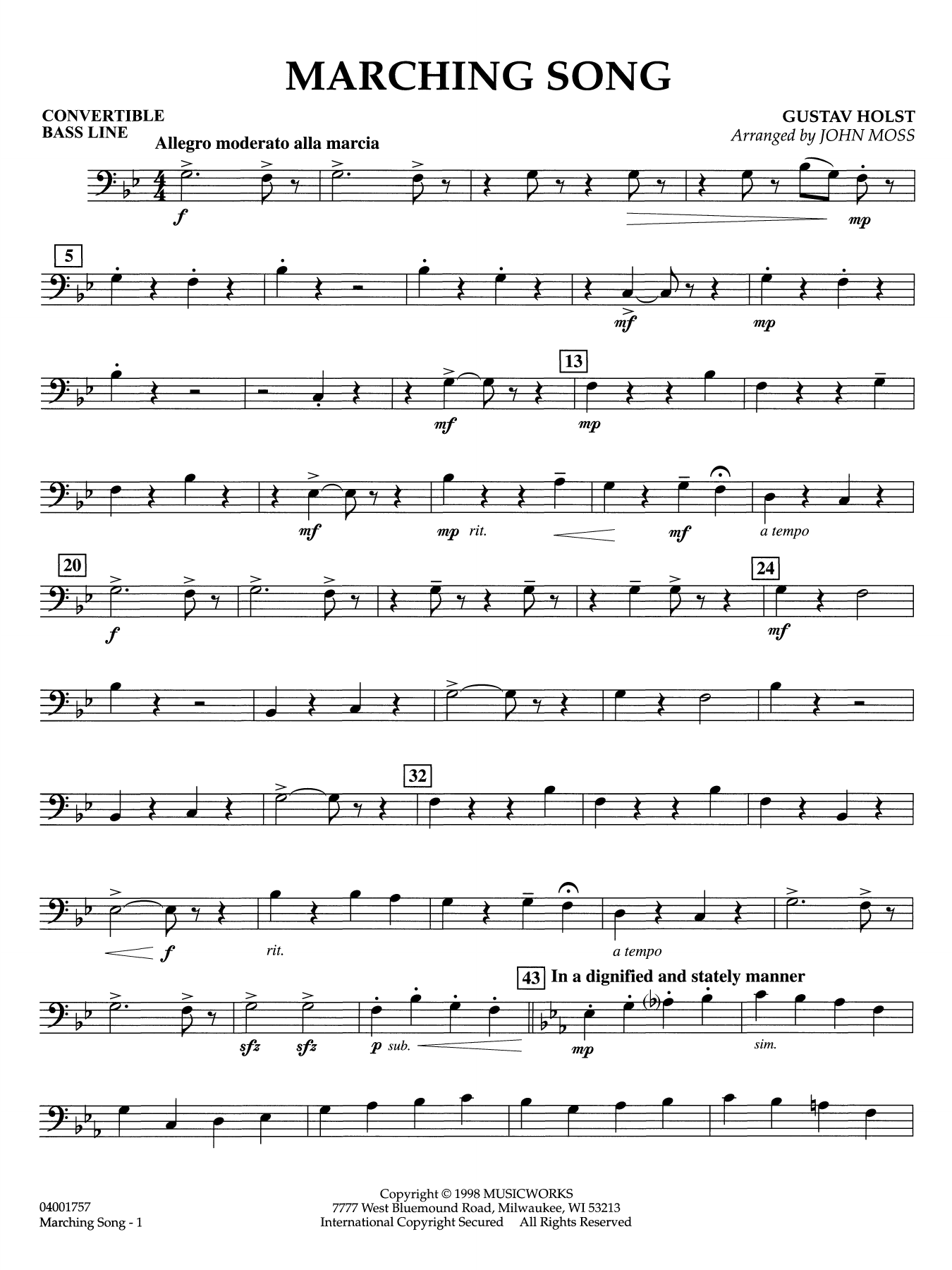Marching Song - Convertible Bass Line