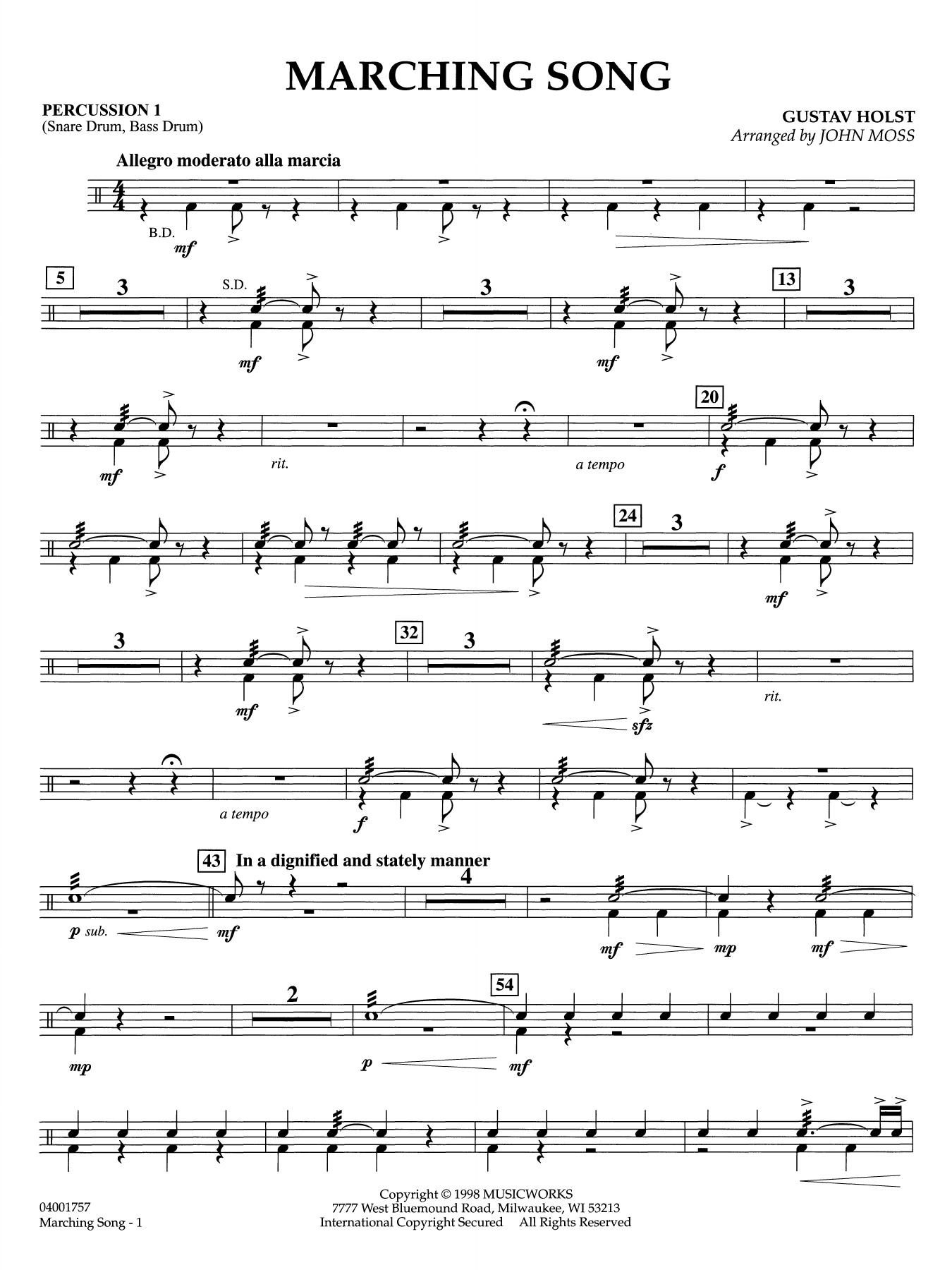 Marching Song - Percussion 1