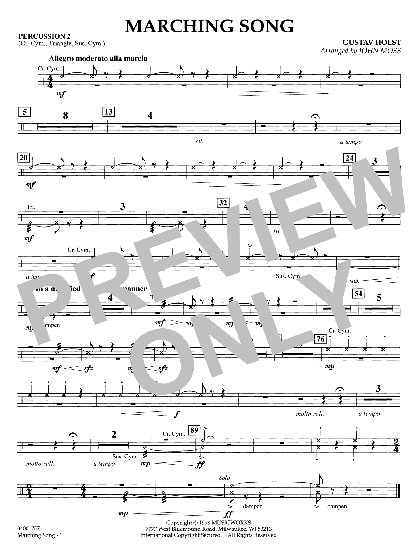 Marching Song - Percussion 2