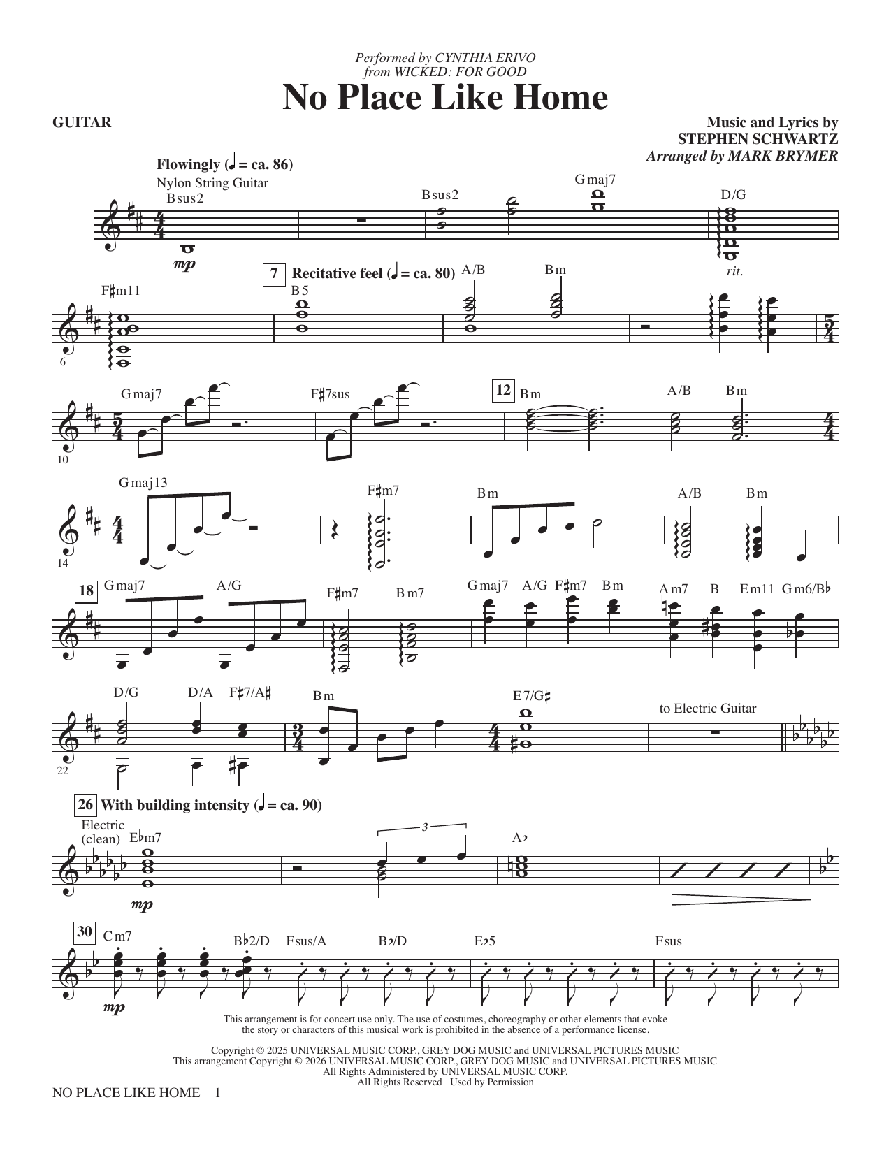 No Place Like Home - Guitar