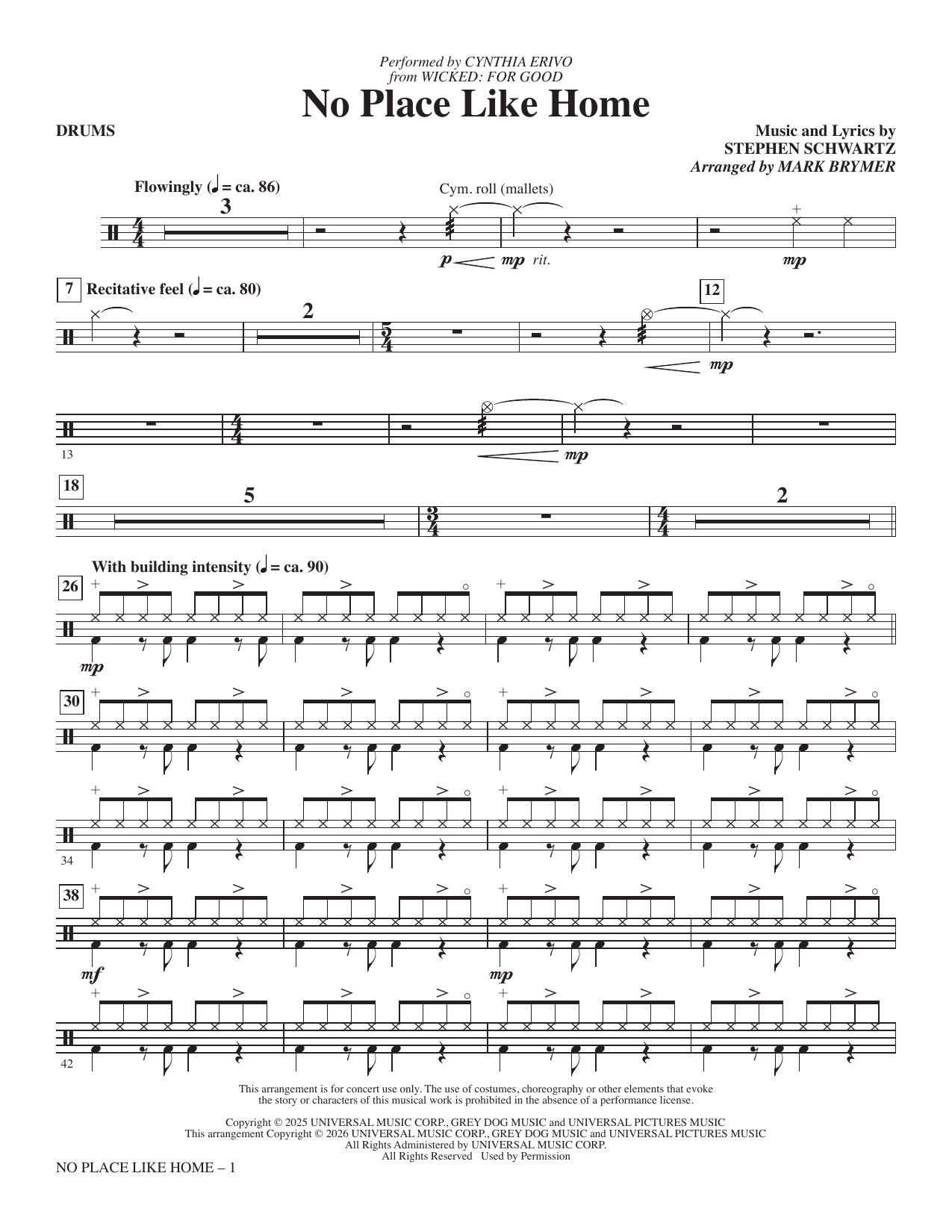 No Place Like Home - Drums