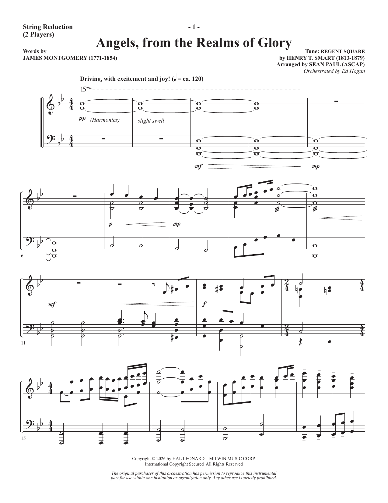 Angels From The Realms Of Glory - String Reduction